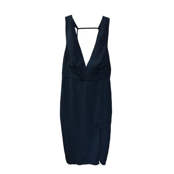 Lulus Black Sleeveless Deep v‎ Neck Open Back with High Slit on Side - Picture 1 of 3